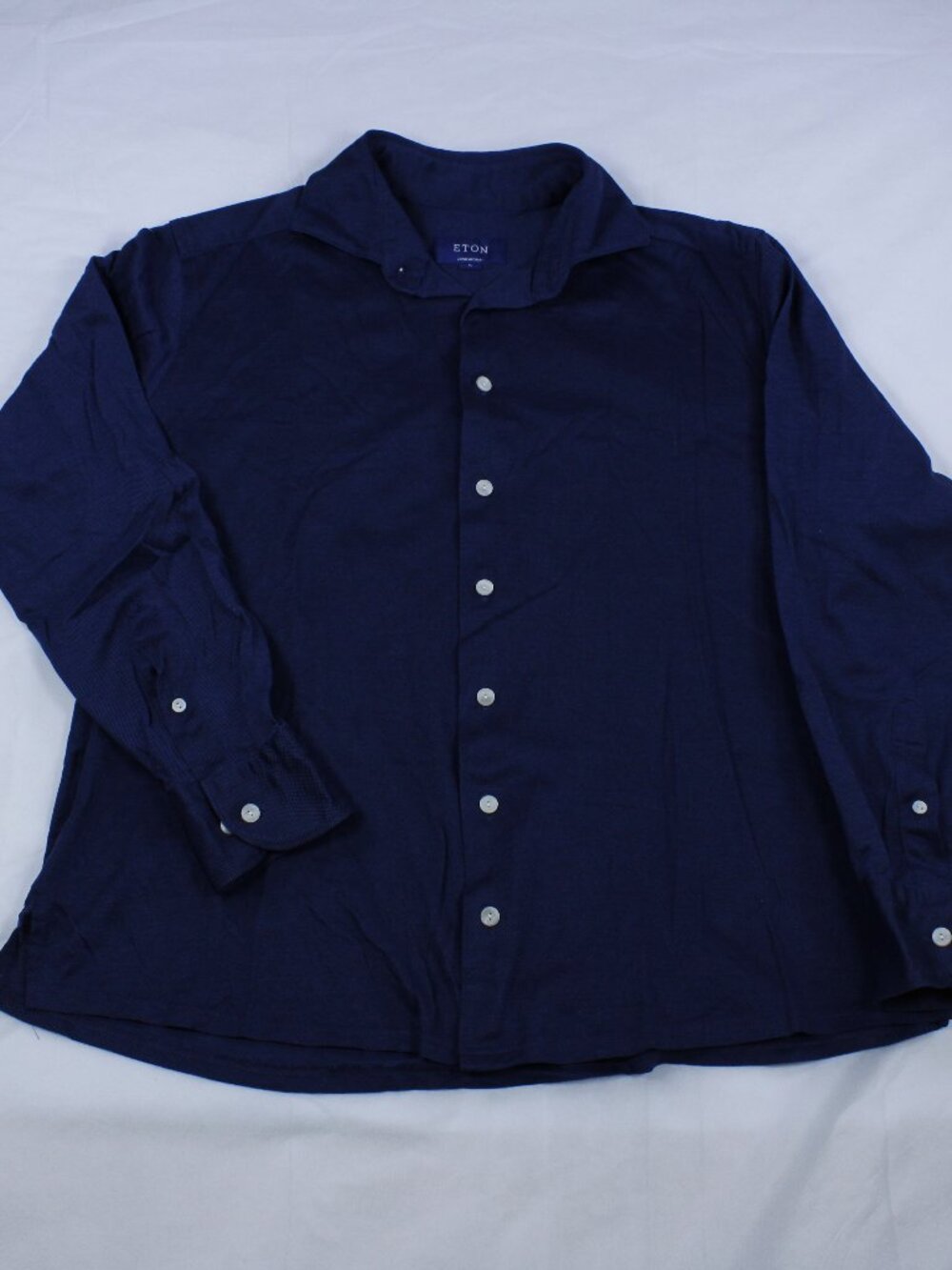 Eton Luxury Women's Dress Shirt - Navy Blue Size XL